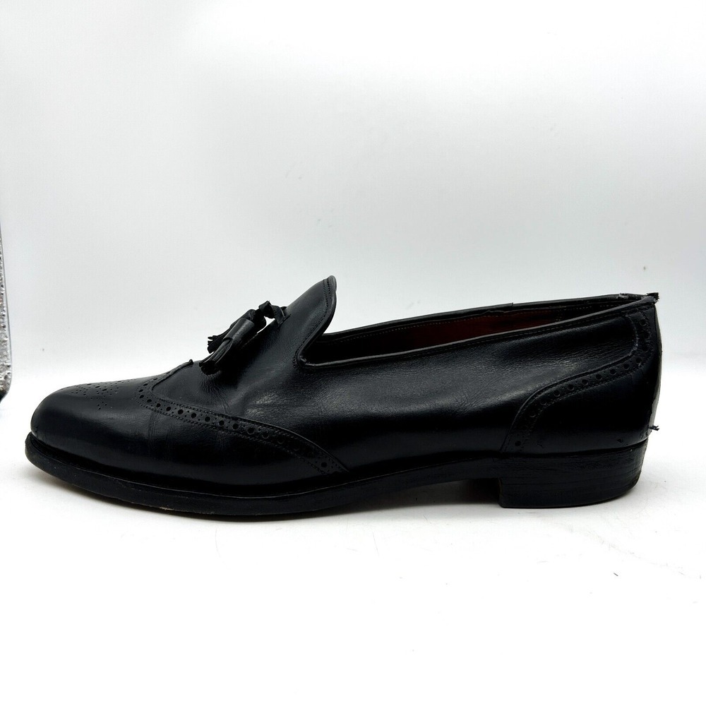Grenson Bench Made English Leather Black Tassel Loafers Men's 13 B - Picture 13 of 16